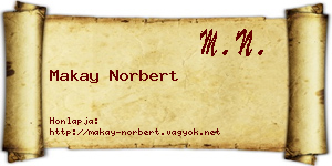 Makay Norbert névjegykártya