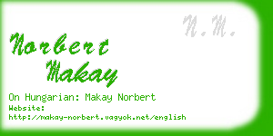 norbert makay business card